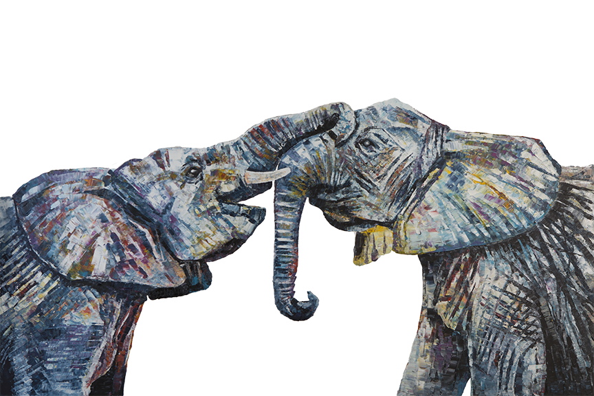 Bahati & Bashasha Baby Elephants Fine Bone China Mug