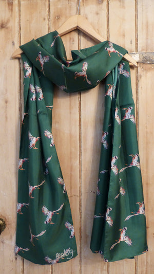 Duck green silk twill scarf