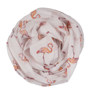 Fabulous Flamingo Cotton Lawn Scarf