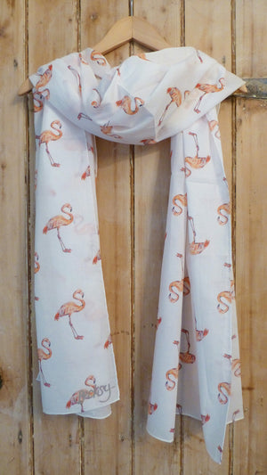 Fabulous Flamingo Cotton Lawn Scarf