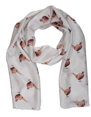 Pheasant Silk Twill Scarf